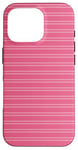 Coque pour iPhone 16 Pro Rose rayé mignon girly esthétique Preppy Stripe