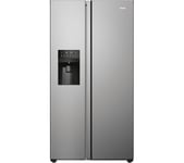 HAIER HSR5918DIMP American-Style Fridge Freezer - Platinum Inox, Silver/Grey