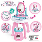 Smoby - Gabby Et La Maison Magique - Coiffeuse Enfant 2 En 1 - Tabouret Inclus - 12 Accessoires - Miroir Orientable