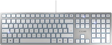 Kc 6000 Slim,Clavier Au Design Ultra-Plat,Layout Allemand (Qwertz),Filaire (Connexion Usb-A),Silencieux,Durable,Marquage Des Touche,Argent