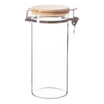 Glass Storage Jar with Wooden Clip Lid 1.4 Litre