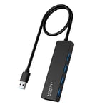 Hub USB 4 Ports Ultra Slim USB 3.0 Hub de données Ultra léger Super Speed USB Adaptateur HUB pour MacBook Pro/Air, iPad Pro/Air, Surface Go, XPS, Pixelbook et Plus d'appareils Tpye A