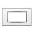 VIMAR série eikon – Plaque Classic 4 Module Verre Argent Mirror