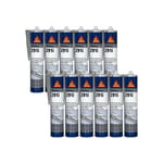 Sika - Lot de 12 colles mastic marine flex 291i - Gris - 300ml