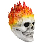 Halloween Ghost Rider Röd och Blå Flamma Skalle Mask Horror Spöke Helansikte Latex Cosplay Kostym Rekvisita