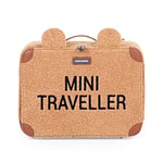 Childhome Valise Enfant, Week-end, Format Cabine, Compact, Solide, Anse pour transport, Etiquette Nom, Design, Matière Douce, Mini Traveller, Teddy Brun