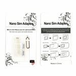 4 In 1 Pack Nano To Micro & Standard Sim Card Adapter For Various Mobile Phones