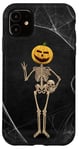 iPhone 11 Spooky Halloween Skeleton Jack-O-Lantern Pumpkin Head Skull Case