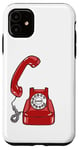 Coque pour iPhone 11 Cadran rotatif vintage - Téléphone filaire - Couleur graphique rétro