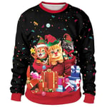 Par Jul 3d Nyhet Print Sweatshirt Casual Långärmad Pullover Jumper Kvinnor Män Xmas Party Ugly Roliga Toppar style 4 L