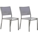 Chaise de jardin empilable en textilène et aluminium Stockholm (Lot de 2)