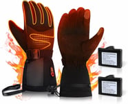 Gants Chauffants, Gants Chauffants pour Hommes Femmes, Électriques Gants Chauffants avec Batterie Rechargeable, 5 Température Réglable pour Ski Moto Randonné.[G10]