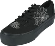 Gothicana by EMP LowCut Plateau Trainers With Spiderweb Embroidery Sneakers black