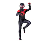 Barn Miles Morales Kostym Spider-Man Cosplay Halloween Set 110cm svart black 110cm