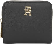 Tommy Hilfiger TH Soft LOGOTAPE Med ZA AW0AW16917, Portefeuille zippé Femme, Black (Black), OS