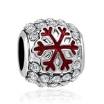 shangwang Original Pandora Charm Charm Red Cherry Snow Beads Suitable For Pandora Bracelet Jewelry Small Jewelry Diy Ladies A660hong