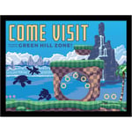 Sonic - poster encadré Come Visit Green Hill Zone (30 x 40 cm) - Pyramid