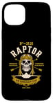 Coque pour iPhone 15 Plus F 22 Raptor avion avion crâne style vintage