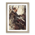 Giovanni Boldini The Pianist By Giovanni Boldini Classic Painting Framed Wall Art Print, Ready to Hang Picture for Living Room Bedroom Home Office Décor, Oak A3 (34 x 46 cm)