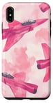 Coque pour iPhone XS Max Aquarelle rose vintage F4 Phantom II Jet Fighter Art