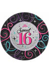 Paper Prismatic Sweet Sixteen Party Plates (Pack of 8)