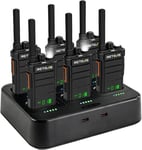 Retevis RB626H Walkie Talkie Lång Räckvidd, Uppladdningsbar Walkie Talkie 2000 mAh, VOX, Nödsignal, för Säkerhet, Skola (6 St)