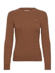 GANT Stretch Cotton Cable C-Neck Brun