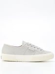 SUPERGA 2750 Tumbled Leather Grey Silver Matt, Grey, Size 7, Women