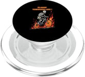 Funny skeleton bike ride Going through hell Biker skeleton PopSockets PopGrip for MagSafe