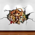 3D Lego Bricks Indiana Jones Colour Wall Art Sticker Cracked Decal Mural Children's Bedroom Transfer Graphic