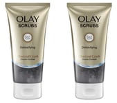 2 x OLAY SCRUBS Detoxifying Charcoal Crush Facial Scrub (150ml)