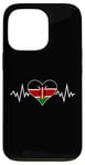 Coque pour iPhone 13 Pro Drapeau Kenya Vintage Heart Beat Kenya Pulse Line