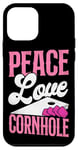 iPhone 12 mini Cornhole Team Bean Bag Player Champ Girl Peace Love Cornhole Case