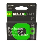 GP 2000 ReCyko Pro Photo Flash Uppladdningsbart AA | HR06 Ni-Mh batteri 4-pack