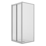 CABINE DE DOUCHE 90X90CM SALOON 2 PORTES PIVOTANTES 90 FIXE H185 TRANSPARENT