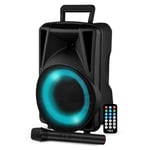 Enceinte Active - FestiSound FESTI08 - 8" 20CM - 200W - sur Batterie - Effet RING LED - USB SD Bluetooth TWS - Micro VHF