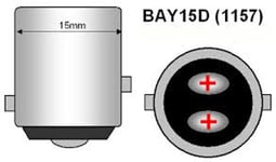 P21/5W LED-lamppu BAY15D 12-24V CANBUS 2000lm punainen