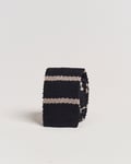 Amanda Christensen Wool Striped Knitted 6,5cm Tie Black