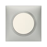 Plaque de finition 1 poste Legrand Dooxie 6 008 51 coloris aluminium l.87 x P.10 x H.87 mm