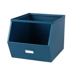 Urban living LOFT & METAL CASIER DE RANGEMENT EN METAL BLEU AVEC ETIQUETTE 32X23XH21CM