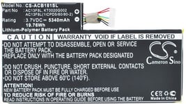 Kompatibelt med Acer Iconia A1-810 7.9, 3.7V, 5340 mAh