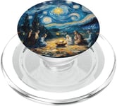 Christmas Nativity Van Gogh Starry Night PopSockets PopGrip for MagSafe