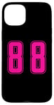 Coque pour iPhone 15 Plus Pink Numéro 88 Équipe Junior Sports Uniforme Pink Numéroté