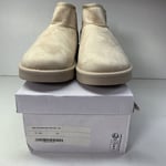 Ultra Mini Faux Suede Fur Line Ankle Boots, Size UK 5, EUR 38, Beige