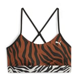 PUMA Sport Bh Move Animal Remix - Brun/svart/vit, storlek Medium