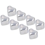 8Pcs HeartShaped Ice Cube Stainless Steel Beer Cooler Cooling Whiskey Stone GB