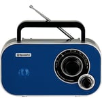 Roadstar TRA-2235BL Radio FM Portable Analogique, sur Secteur / à Piles, Petite petit et Léger Bleu - Bleu
