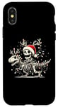 Coque pour iPhone X/XS Skeleton Riding Dinosaur T rex Funny Kids Boys Christmas