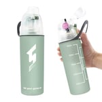 Drinking and Misting Water Bottle - Spray Water Bottle BPA Free, Unique Mist Lock Design, Portable Leak-Proof Spray Cup for Cycling Fitness Camping Hiking Outdoors Sports for Hydration Cooling