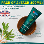 HERBAL TEA TREE OIL DAILY CARE FACE WASH WITH VITAMIN E & B3 100ML X 2